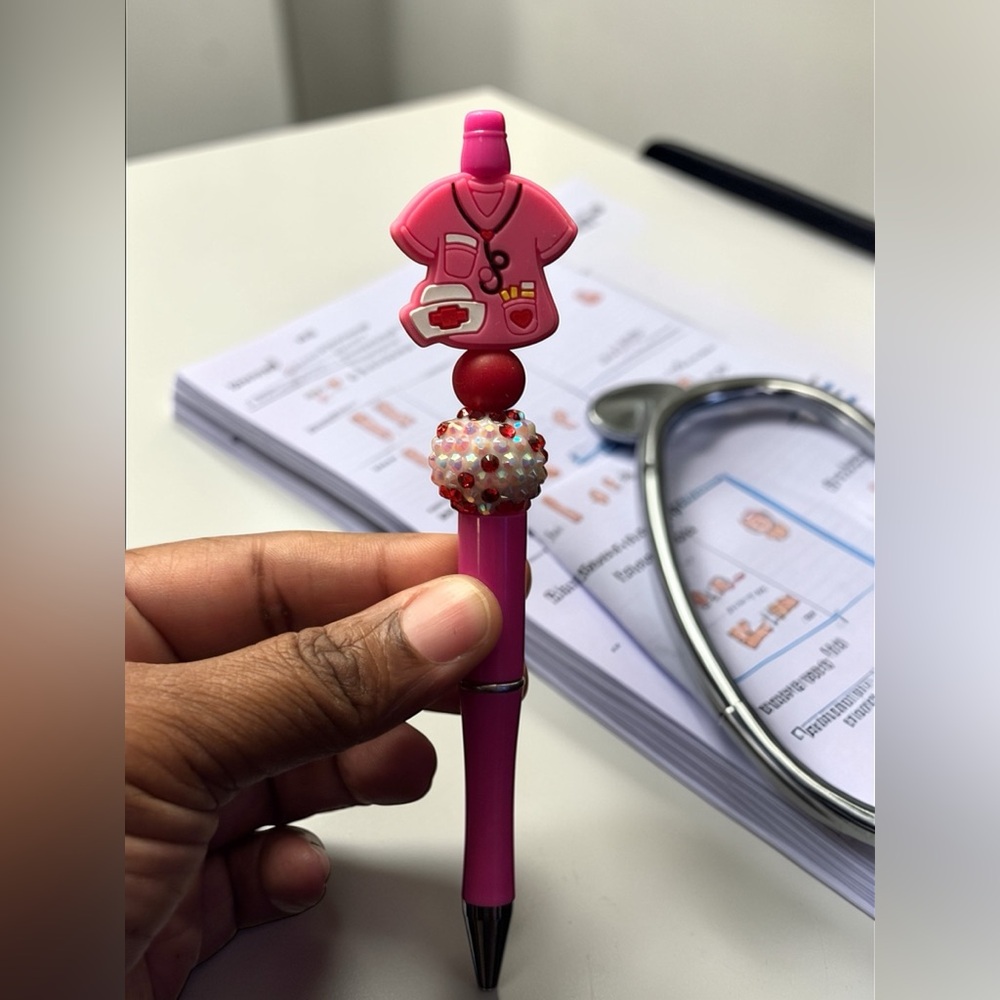 Custom Made Pink Nurse-Themed Decorative Pen